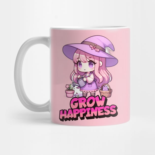 Grow Happiness Cute Witch Gardener by WitchyArty
